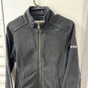 American Giant Full Zip Up Black Womens Medium Utility USA Made Cotton Jacket